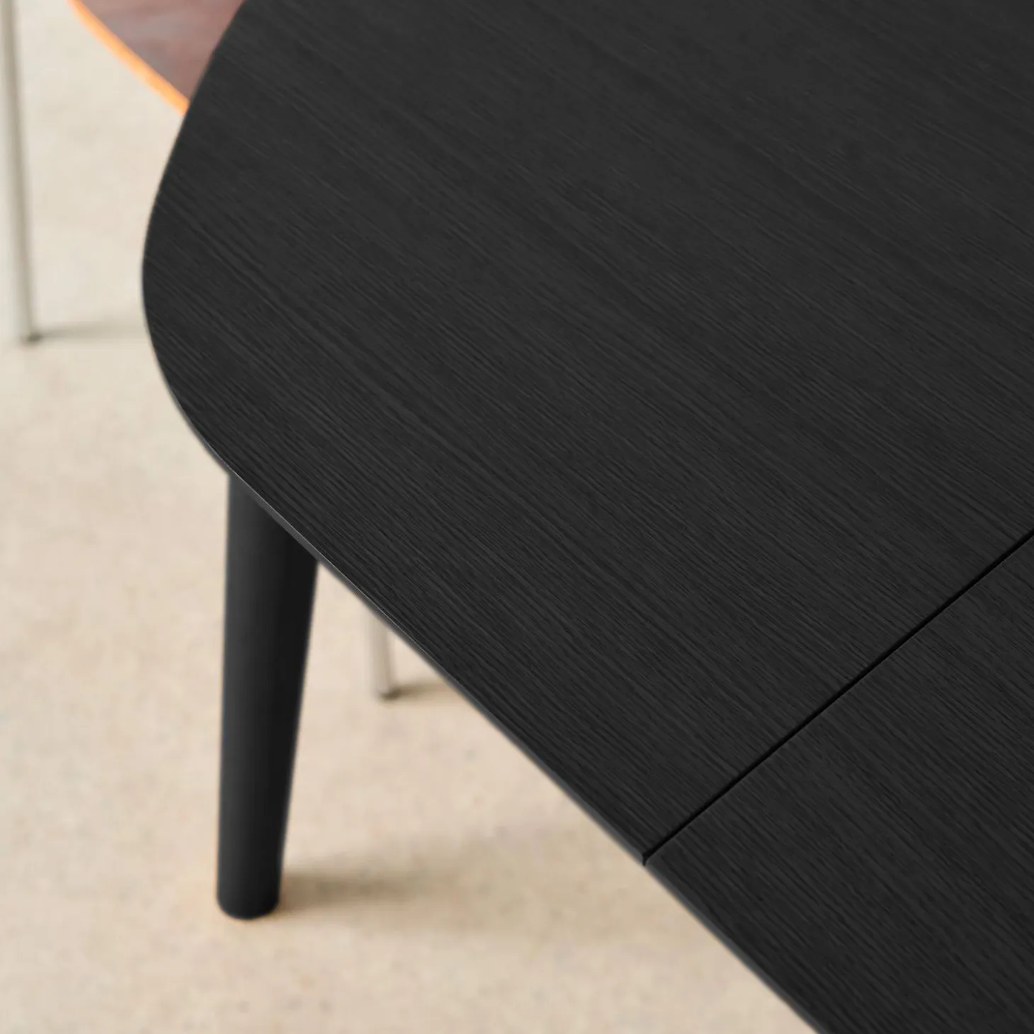 Ovale eettafel verlengbaar rubberhout en eiken fineer 4-6 plaatsen