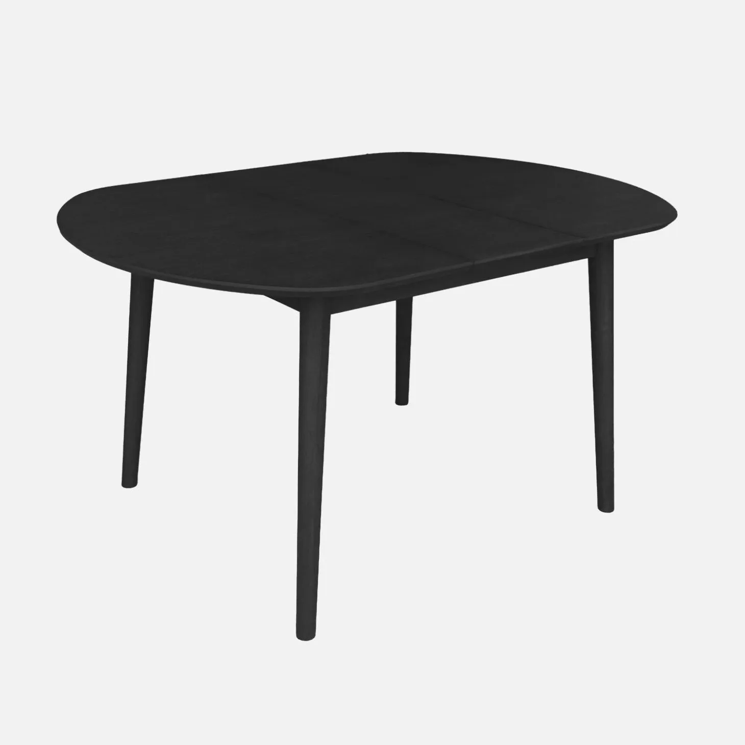 Ovale eettafel verlengbaar rubberhout en eiken fineer 4-6 plaatsen