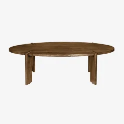 Ovale salontafel in massief hout 120cm