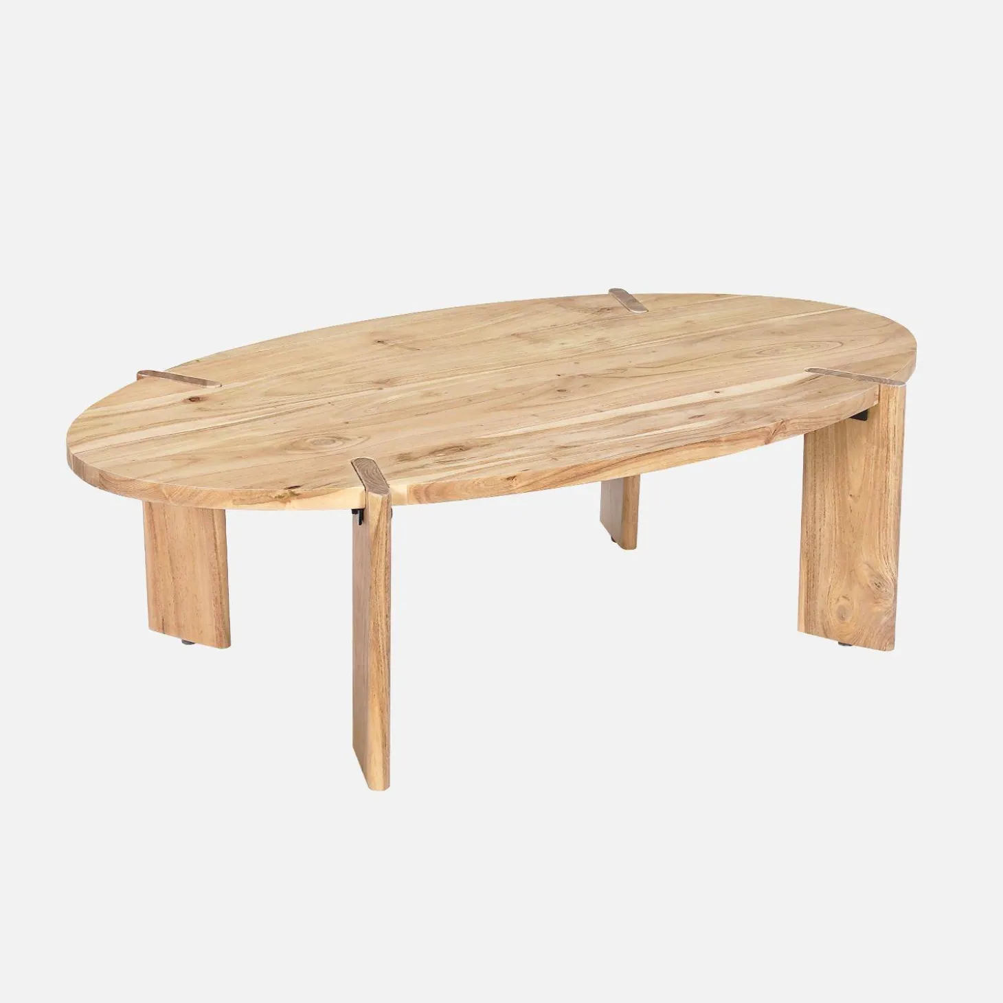 Ovale salontafel in massief hout 120cm