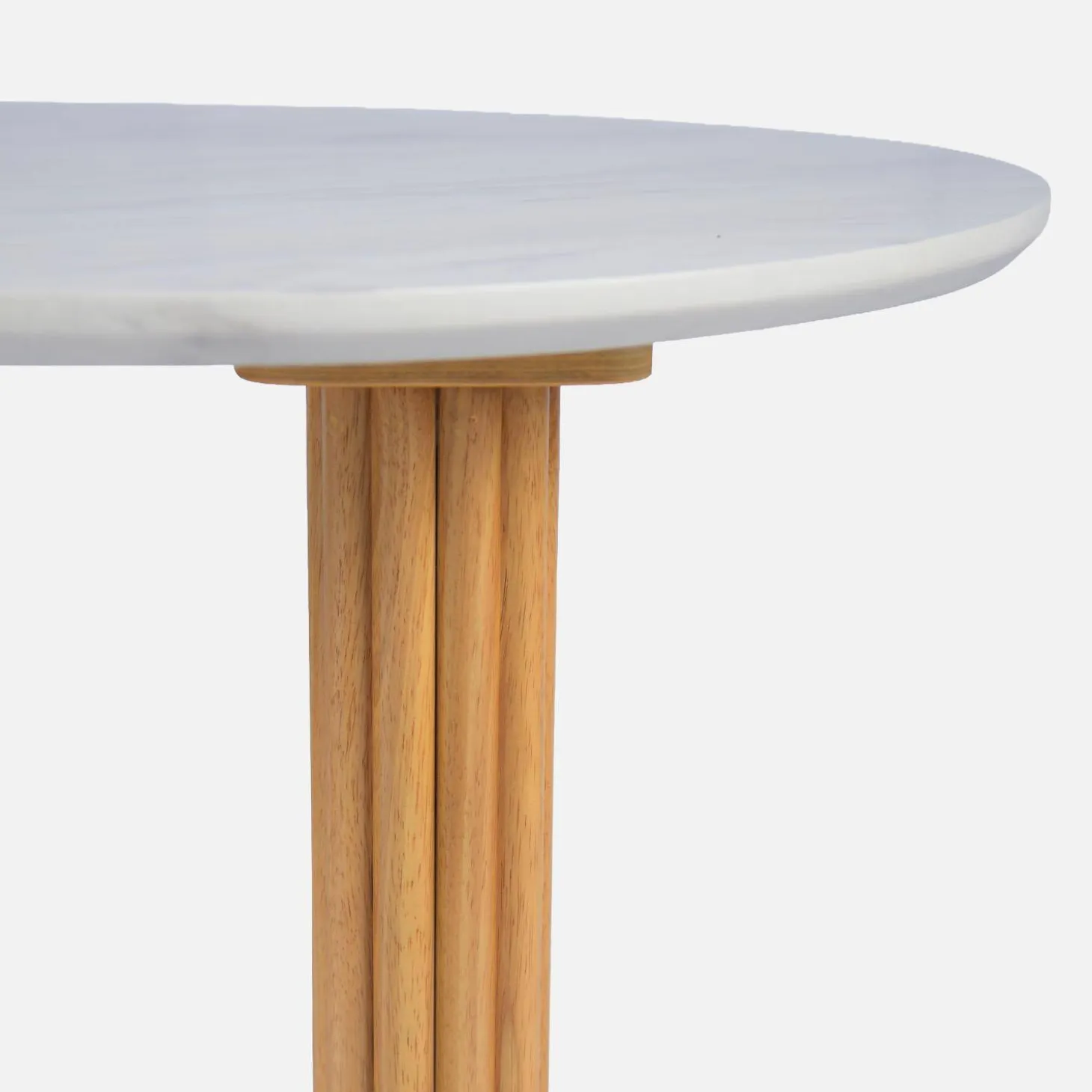 Ovale salontafel van rubberhout met steeneffect