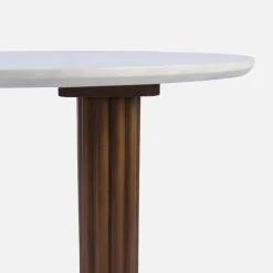 Ovale salontafel van rubberhout met steeneffect