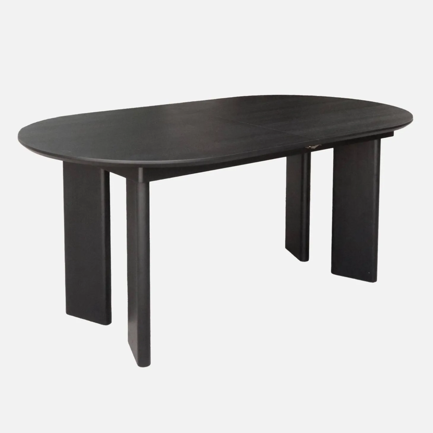 Ovale uitschuifbare eettafel rubberhout en eikenfineer 6-8 plaatsen