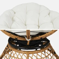 Papasan buiten/binnen draaifauteuil, polyrotan, Ø96cm