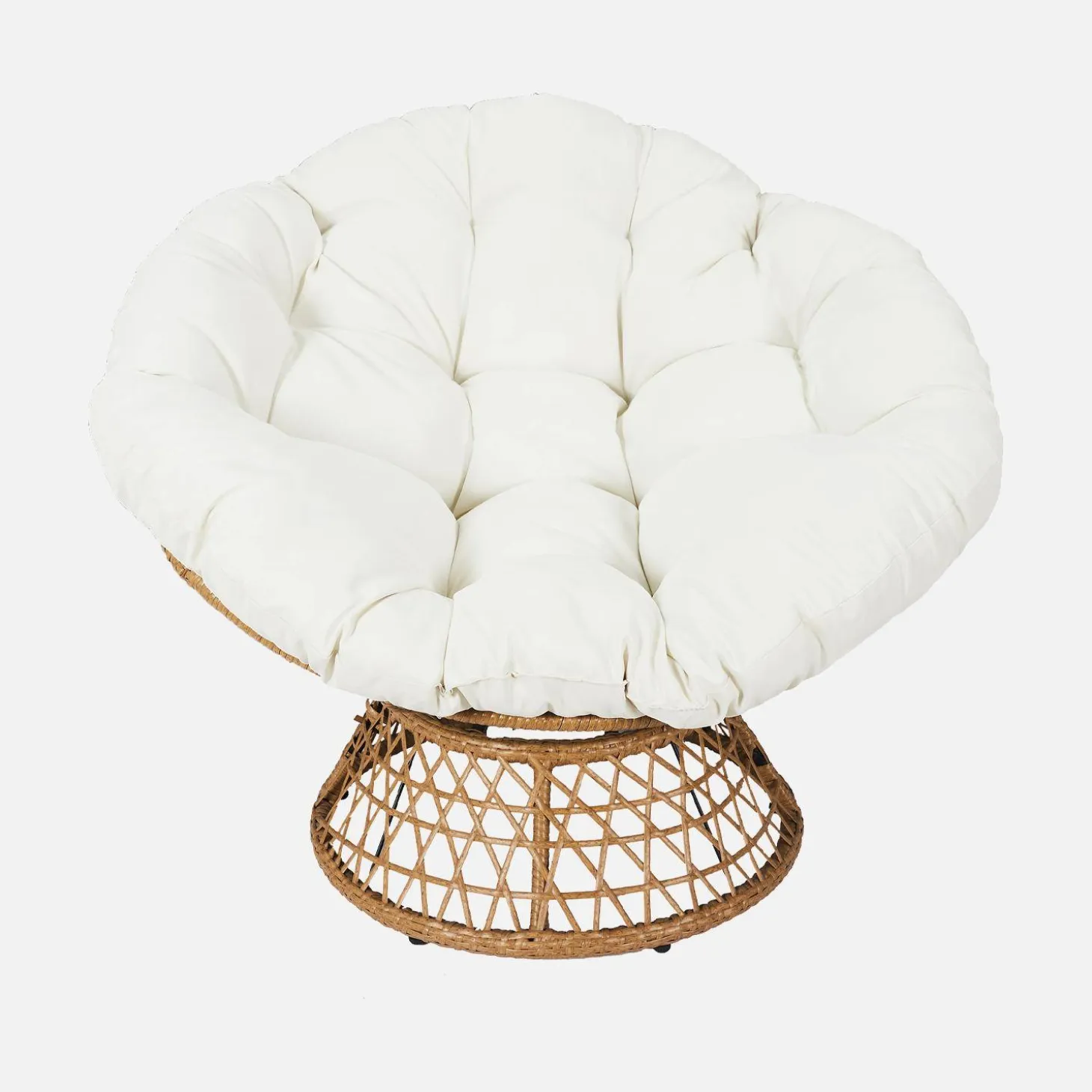 Papasan buiten/binnen draaifauteuil, polyrotan, Ø96cm