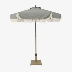 Parasol met franjes 2m staal