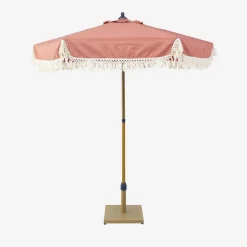 Parasol met franjes 2m staal