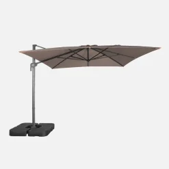 Parasol 4x3m vrijhangend + ballasttegels 50x50cm