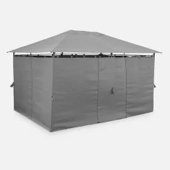 Paviljoen met gordijnen 3x4m