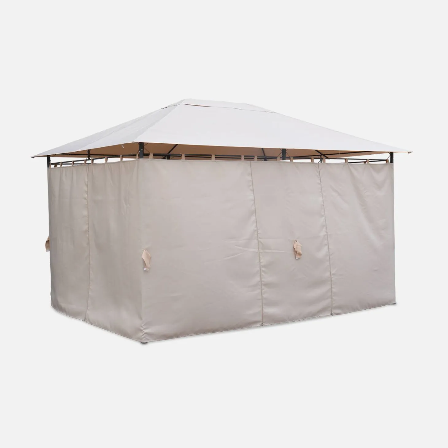 Paviljoen met gordijnen 3x4m