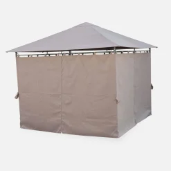 Paviljoen met gordijnen, 3x3m