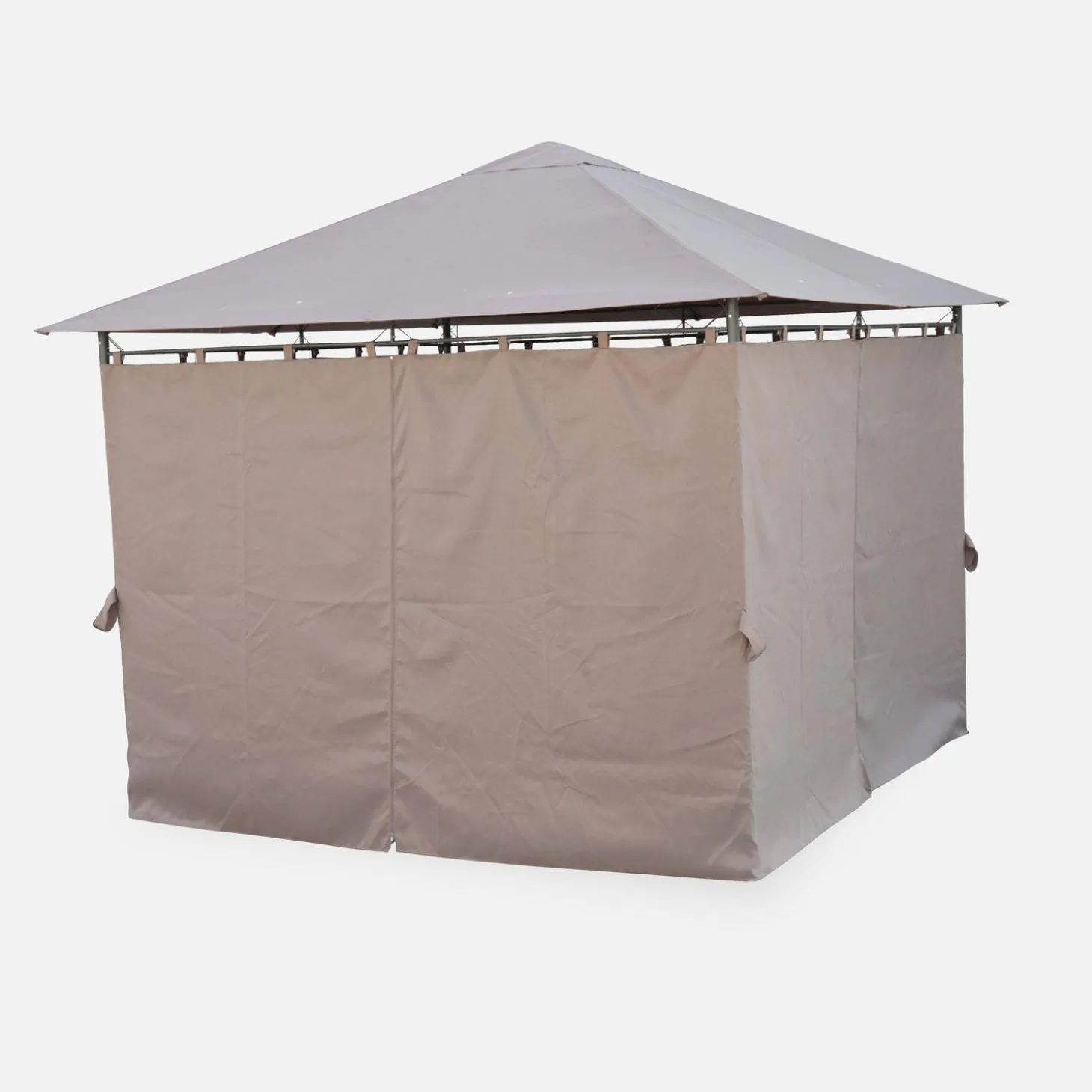 Paviljoen met gordijnen, 3x3m
