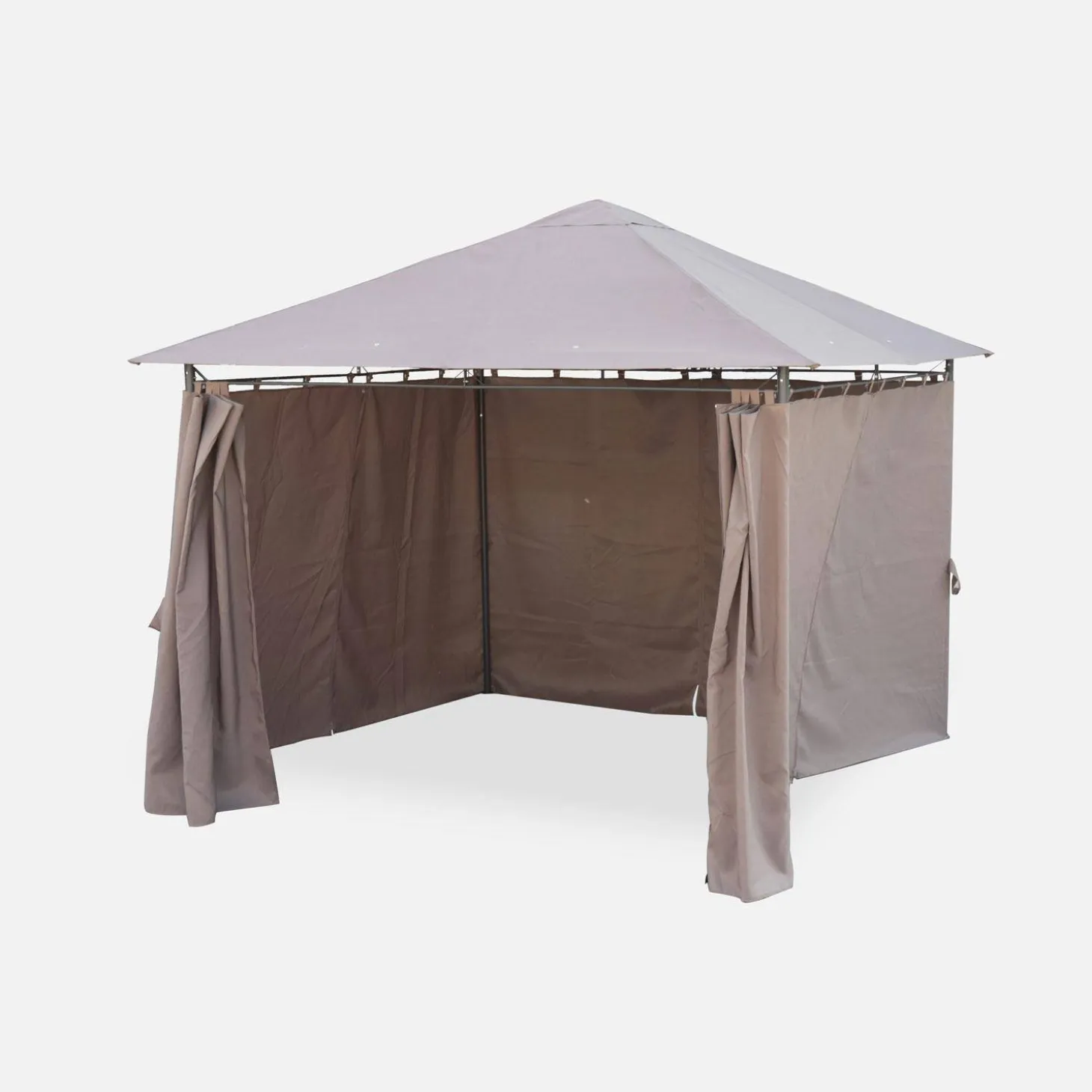 Paviljoen met gordijnen, 3x3m
