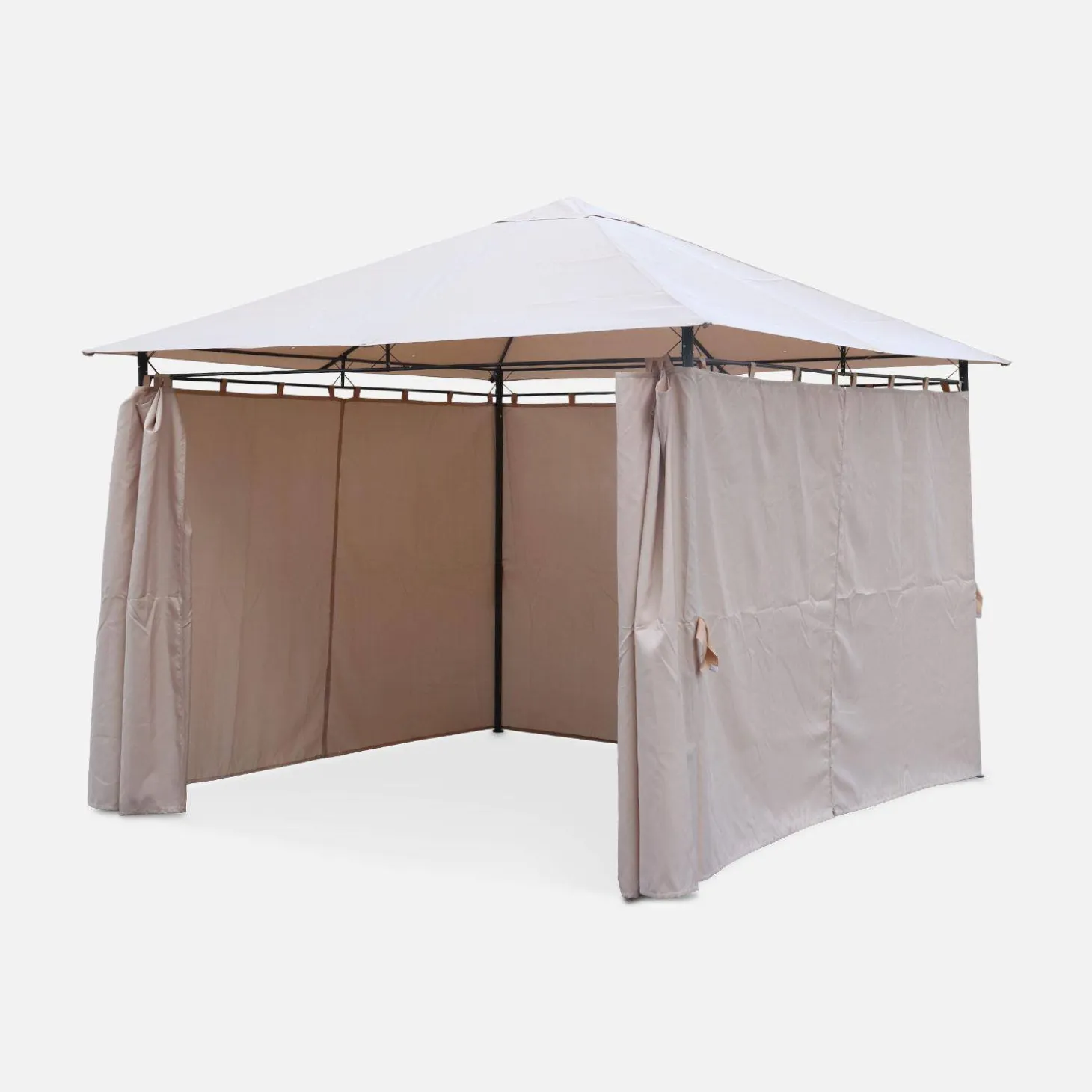 Paviljoen met gordijnen, 3x3m