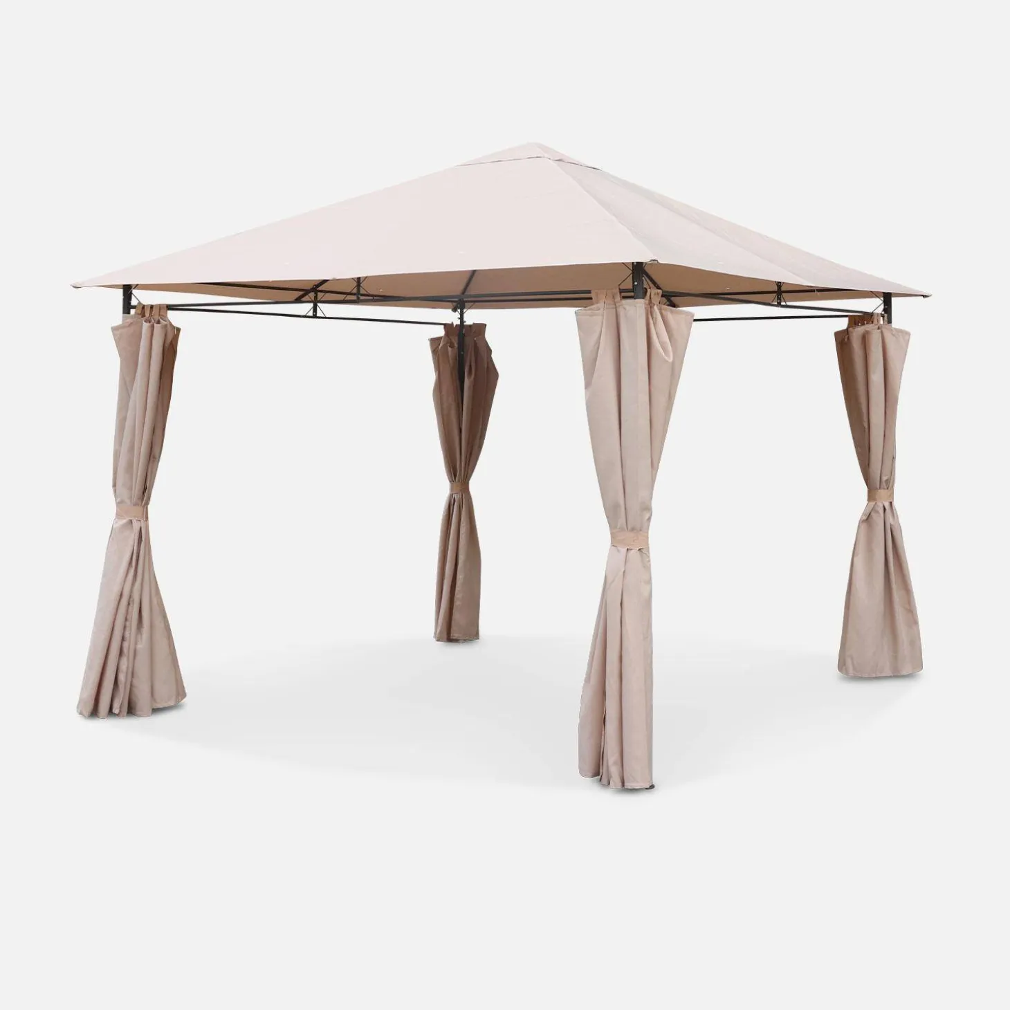 Paviljoen met gordijnen, 3x3m
