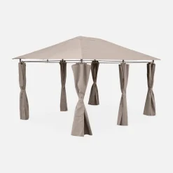 Paviljoen met gordijnen 3x4m