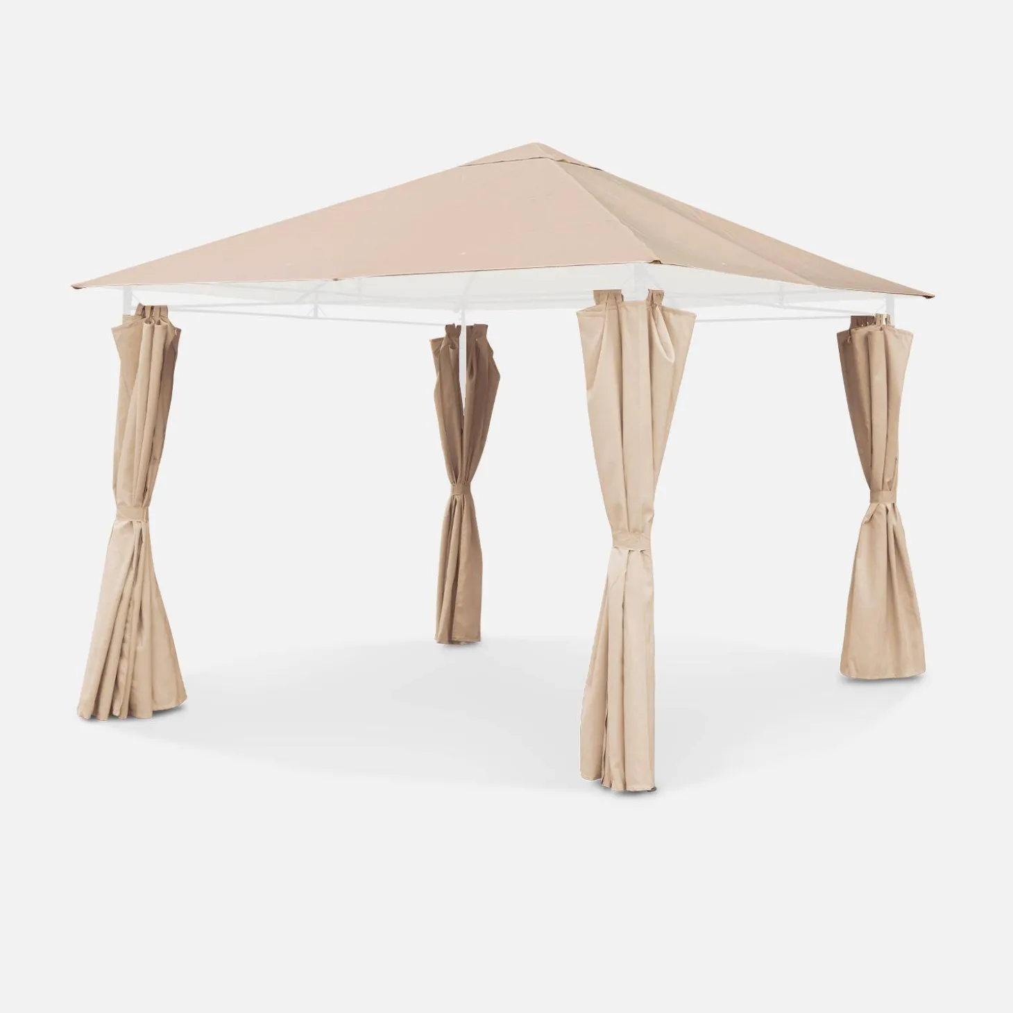 Pergola dakbedekking en gordijnen, 3x3m