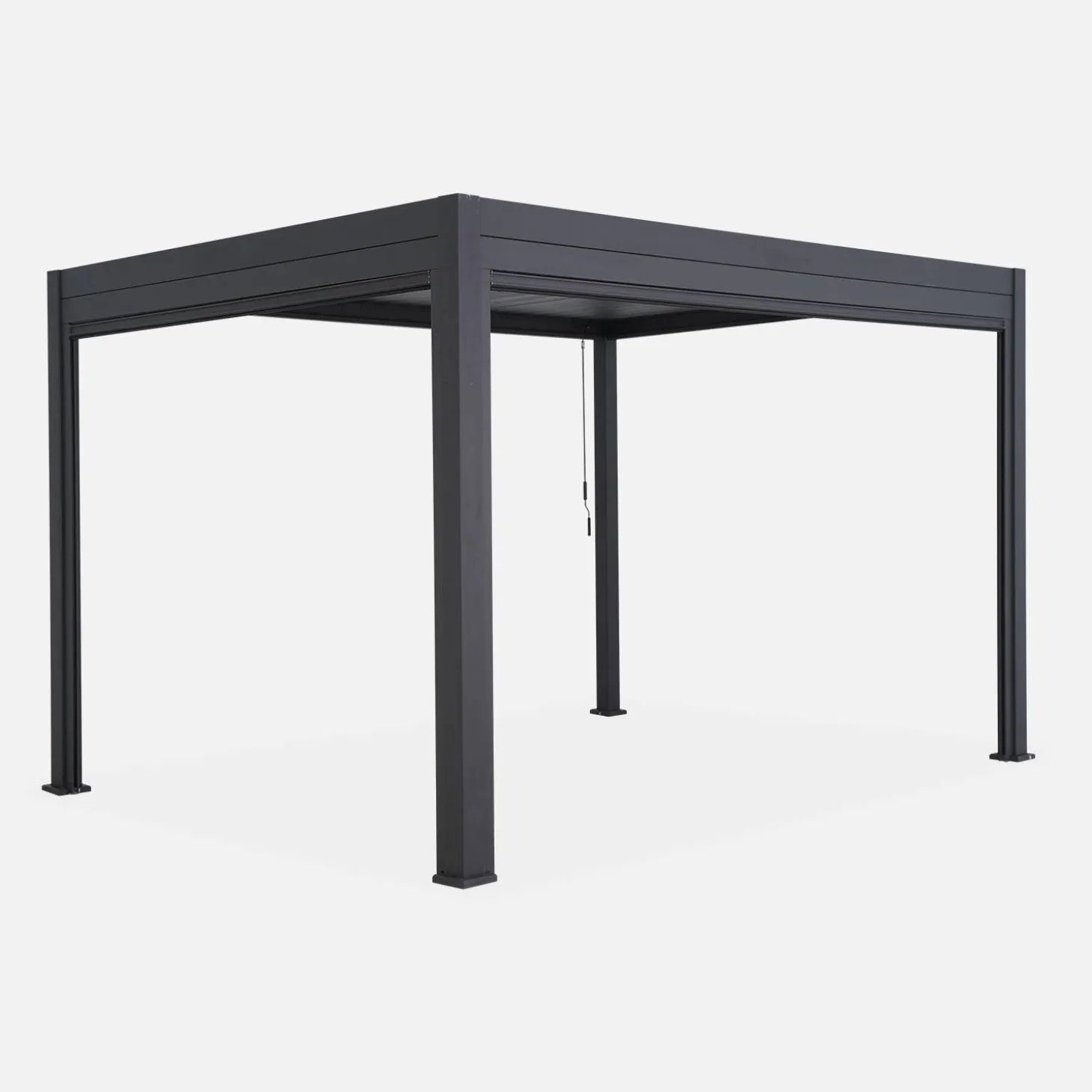 Pergola met lamellendak 4x3m met zonnescherm 3m