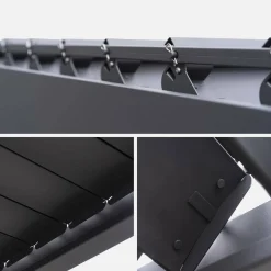 Pergola met lamellendak 4x3m met zonnescherm 3m
