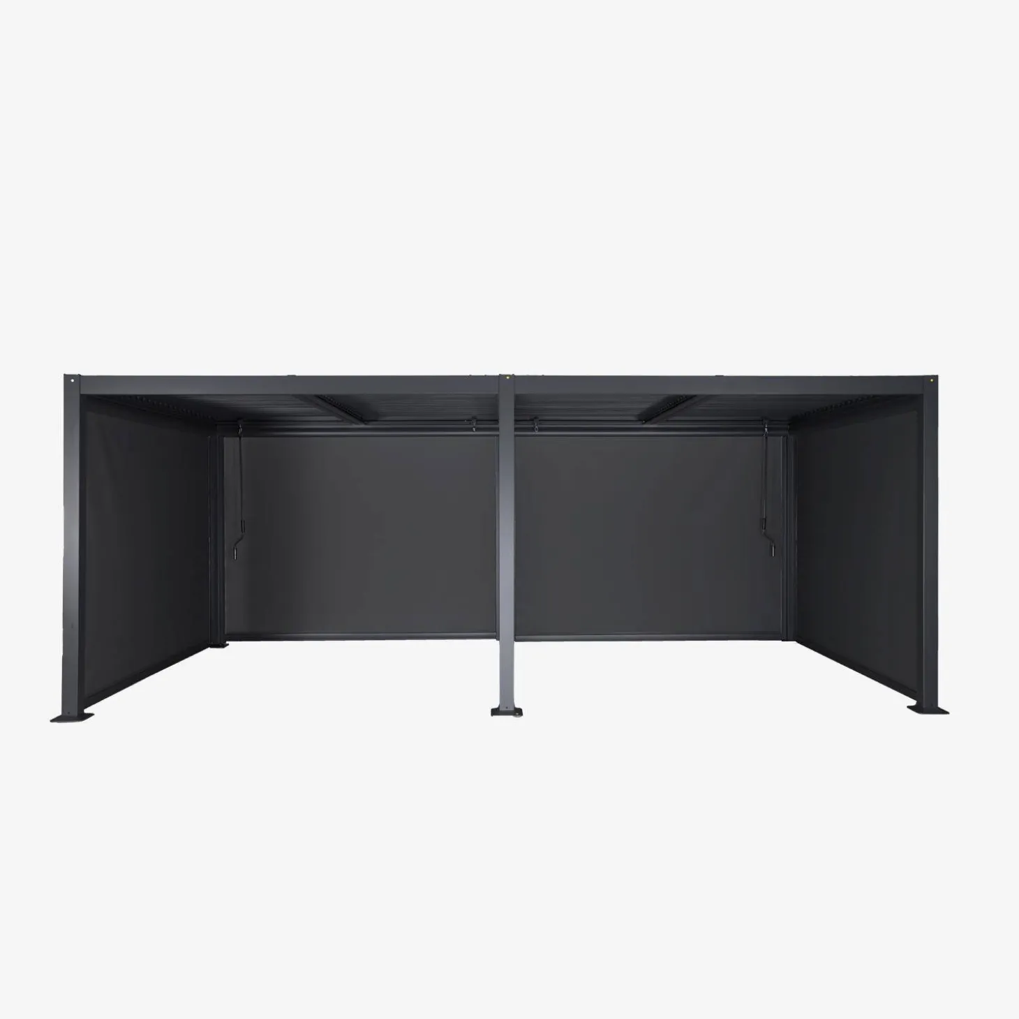 Pergola met lamellendak 6x3m met 4 zonneschermen 3m