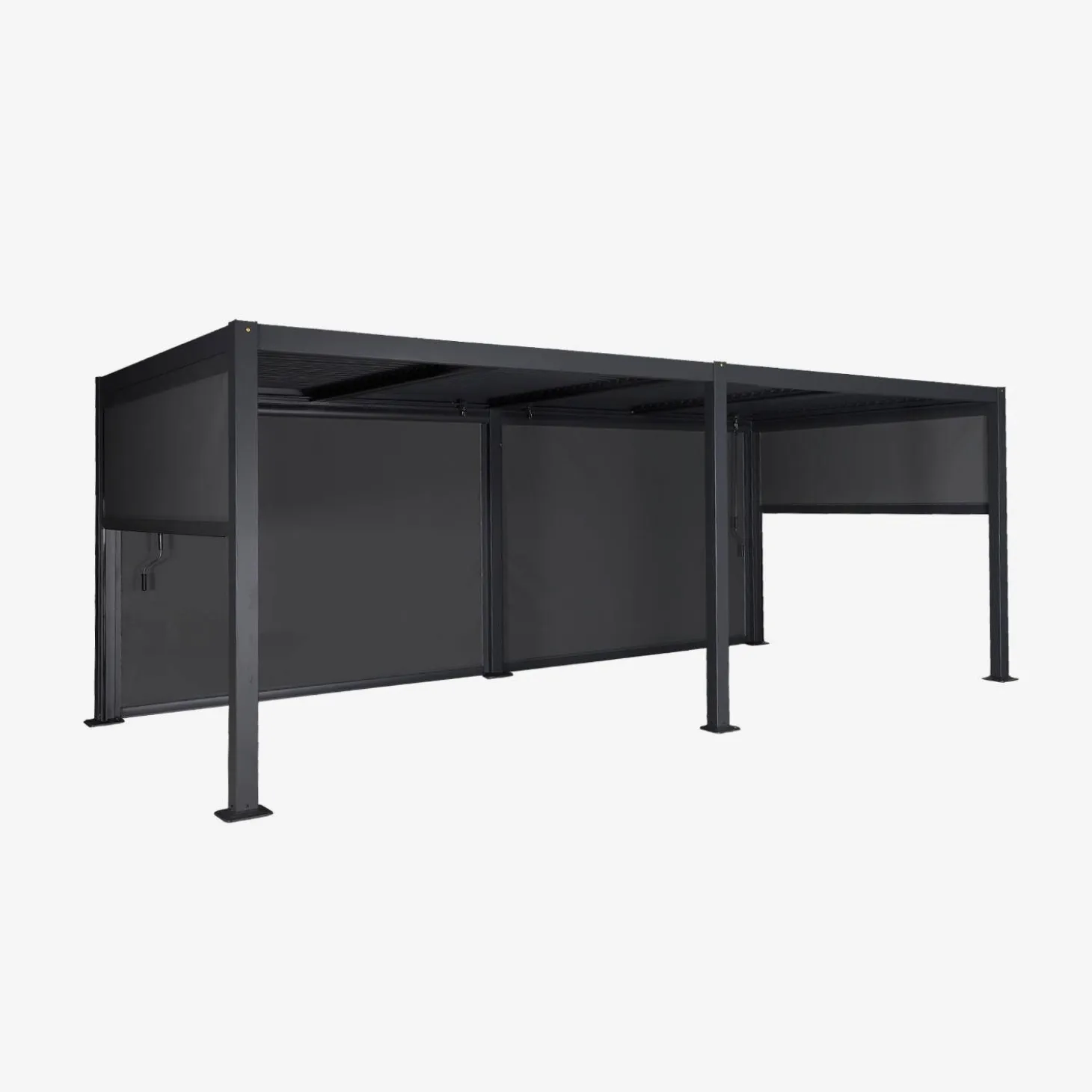 Pergola met lamellendak 6x3m met 4 zonneschermen 3m