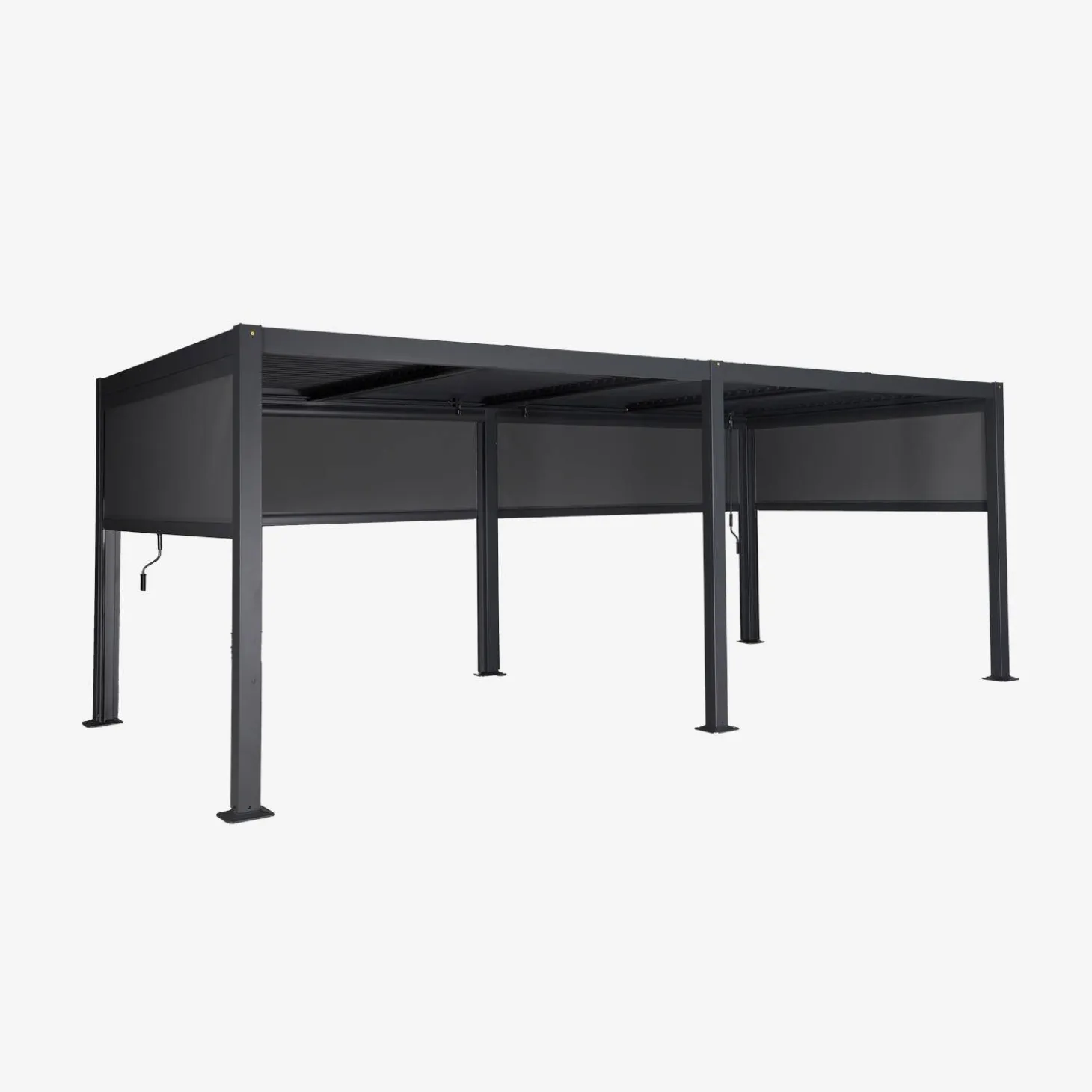 Pergola met lamellendak 6x3m met 4 zonneschermen 3m