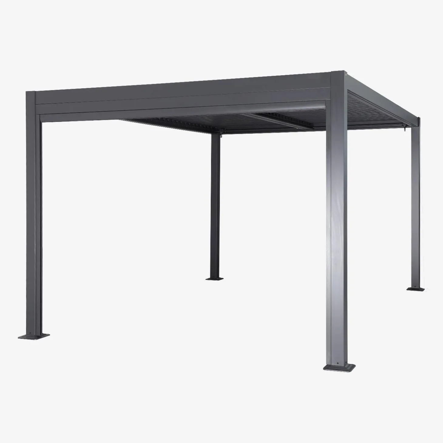 Pergola met lamellendak 3x3m met zonnescherm 3m