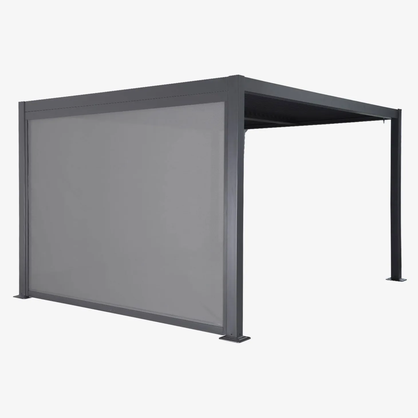 Pergola met lamellendak 3x3m met zonnescherm 3m
