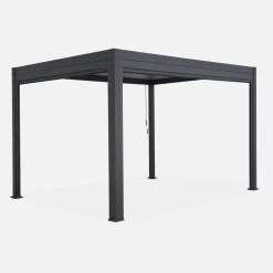 Pergola met lamellendak 4x3m met zonnescherm 4m