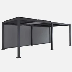 Pergola met lamellendak 6x3m met 2 zonneschermen 3m