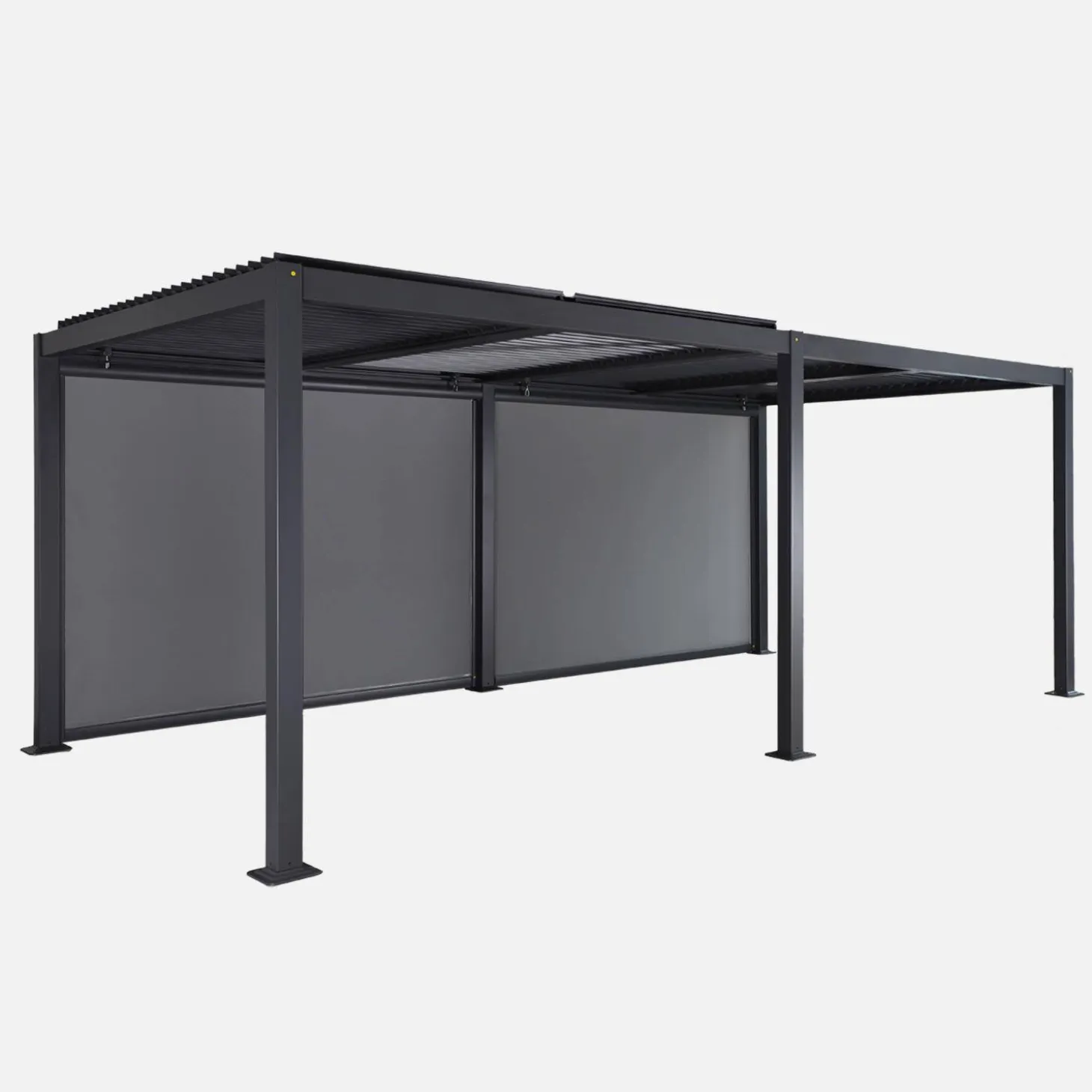 Pergola met lamellendak 6x3m met 2 zonneschermen 3m