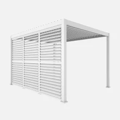 Pergola met lamellendak 4x3m met 3 lamellenwanden 130cm
