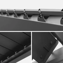 Pergola met lamellendak 6x3m met 2 zonneschermen 3m