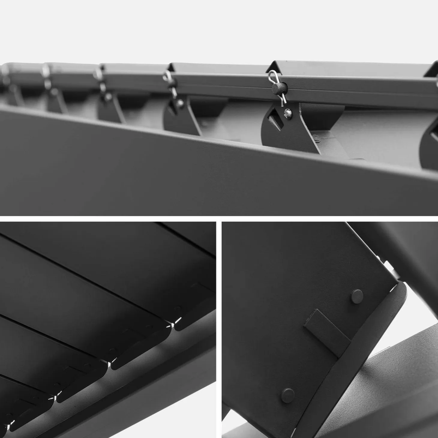 Pergola met lamellendak 6x3m met 2 zonneschermen 3m