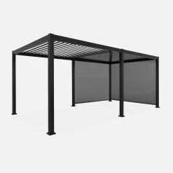 Pergola met lamellendak 6x3m met 2 zonneschermen 3m
