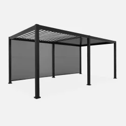 Pergola met lamellendak 6x3m met 2 zonneschermen 3m
