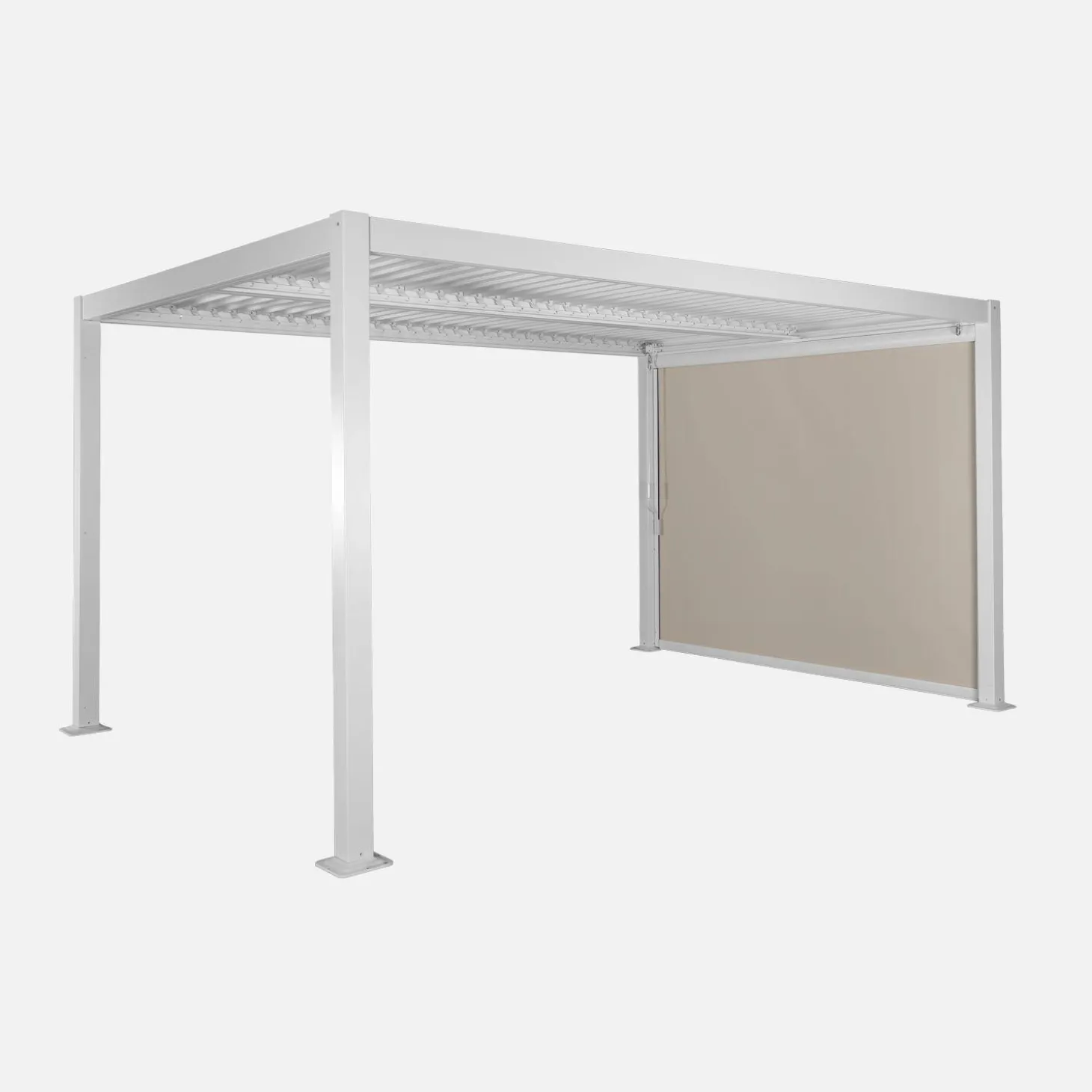 Pergola met lamellendak 4x3m met zonnescherm 3m