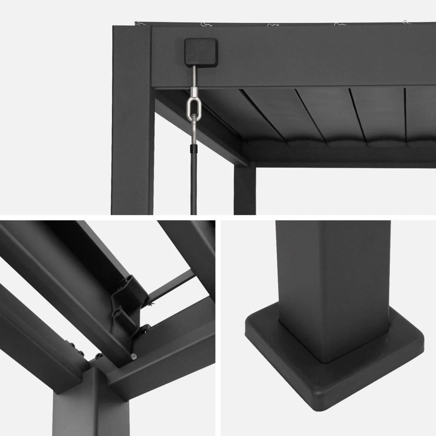 Pergola met lamellendak 4x3m met lamellenwand 100cm en 130cm