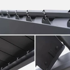 Pergola met lamellendak 6x3m met 4 zonneschermen 3m