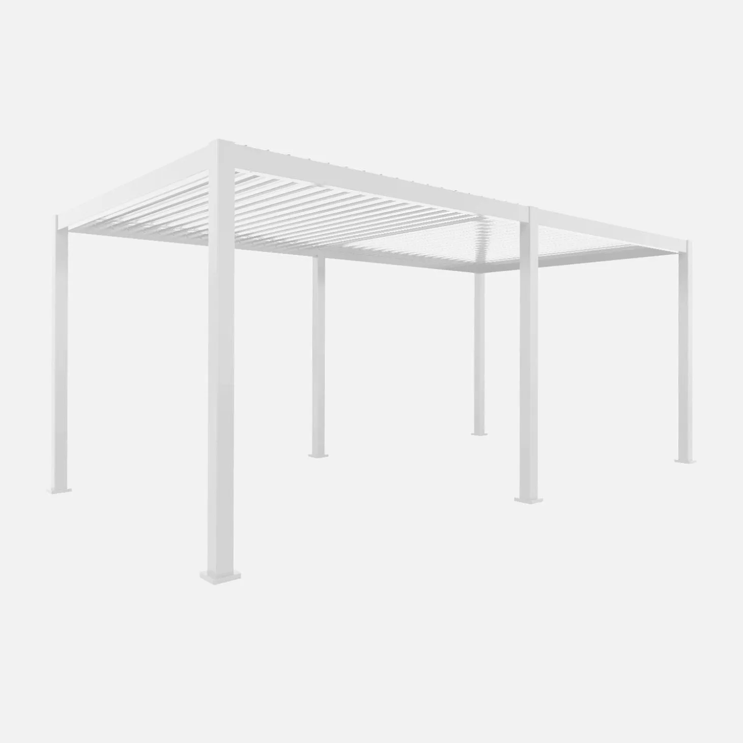 Pergola met lamellendak 6x3m met 4 zonneschermen 3m
