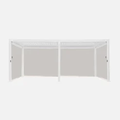 Pergola met lamellendak 6x3m met 4 zonneschermen 3m