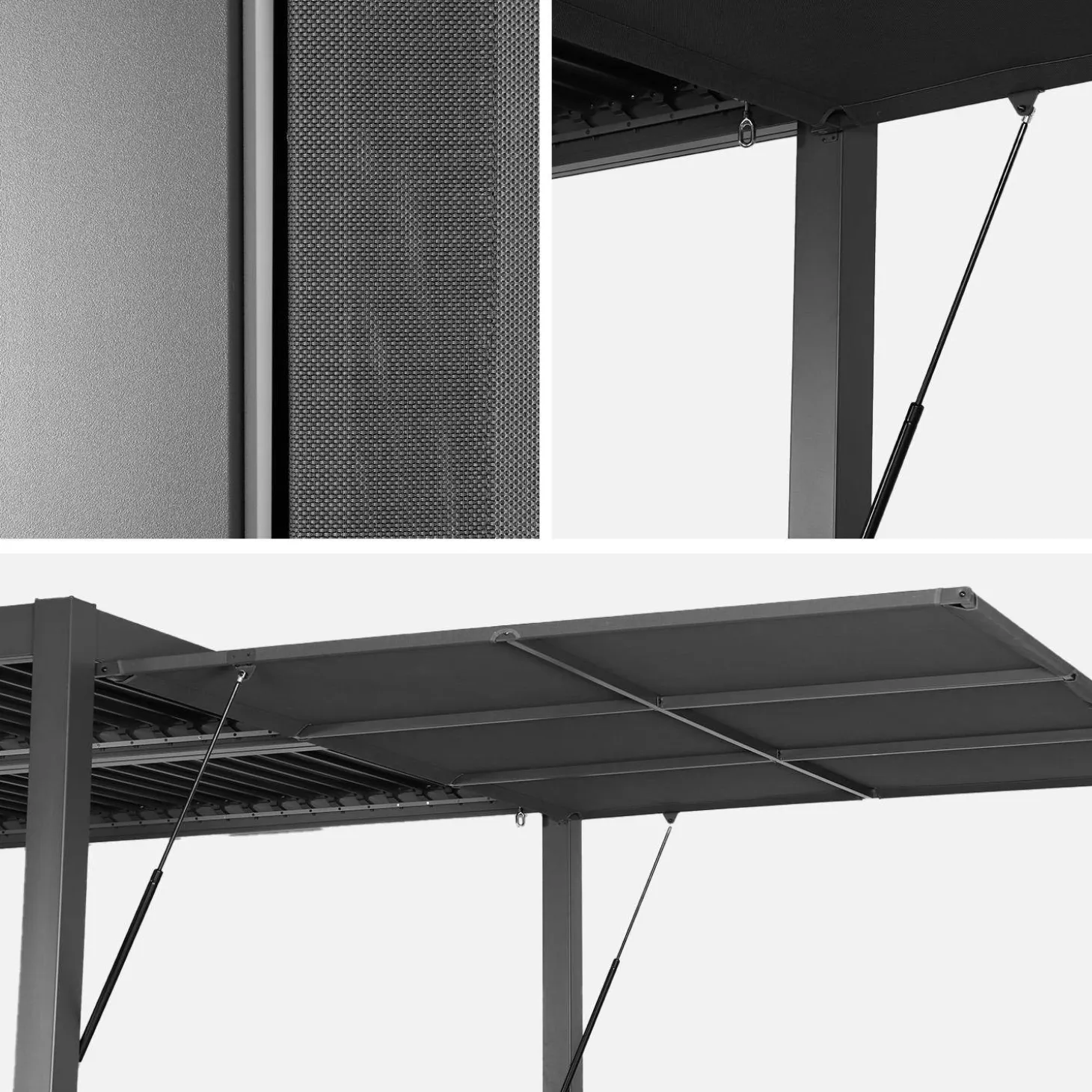 Pergola met lamellendak 3x3m met luifel 3m