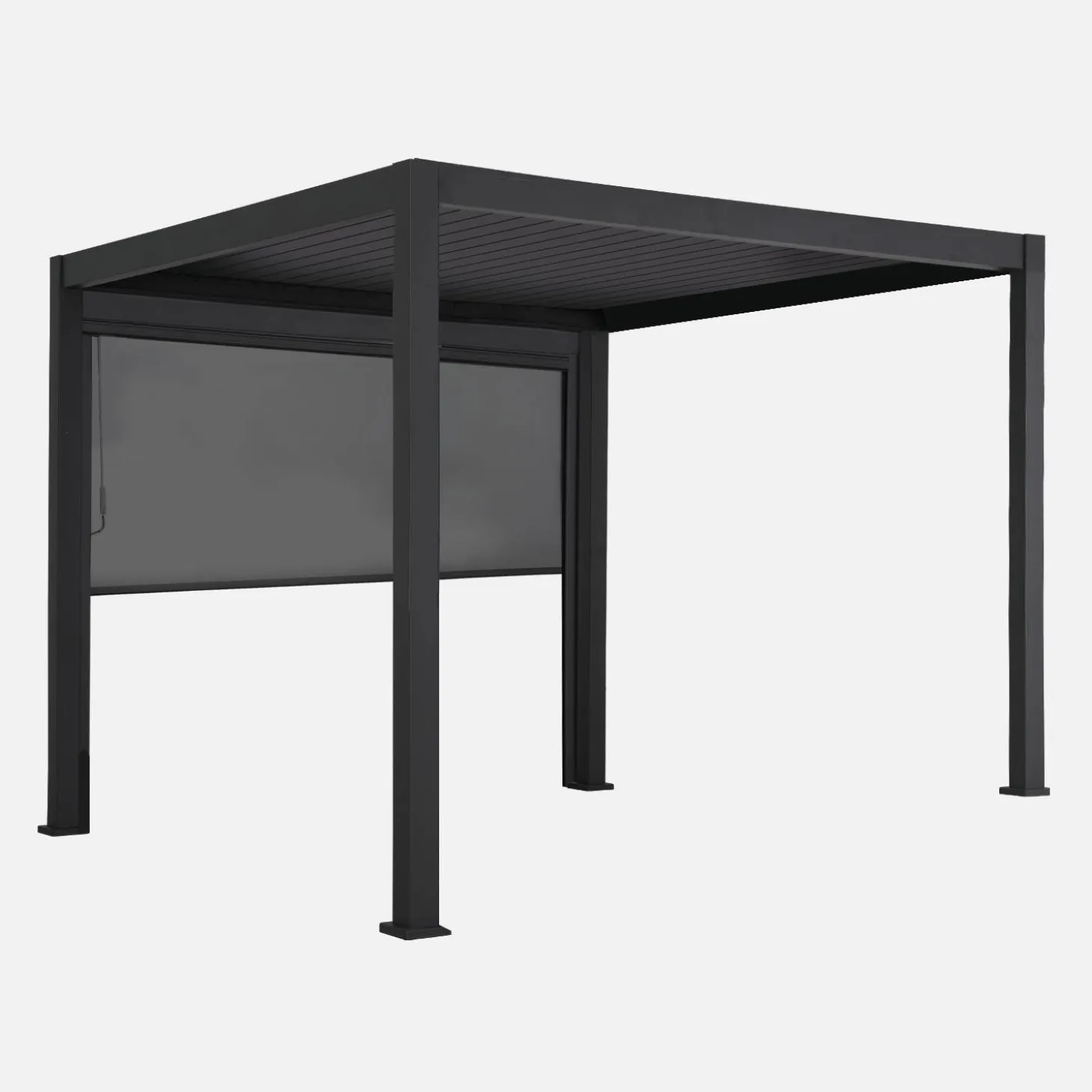 Pergola met lamellendak 3x3m met zonnescherm 3m