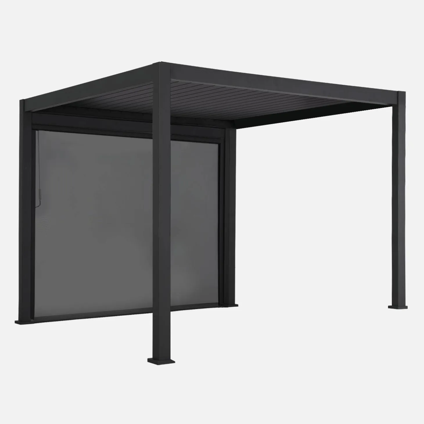 Pergola met lamellendak 3x3m met zonnescherm 3m