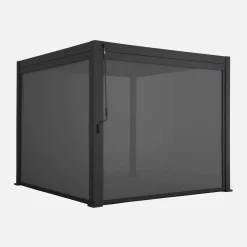 Pergola met lamellendak 3x3m met 2 zonneschermen 3m