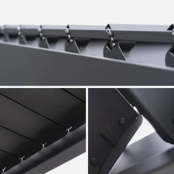 Pergola met lamellendak 3x3m met 2 zonneschermen 3m