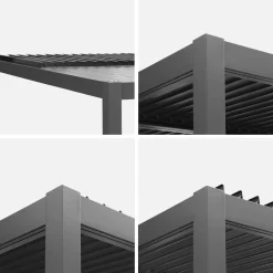 Pergola met lamellendak 3x3m met bar 3m