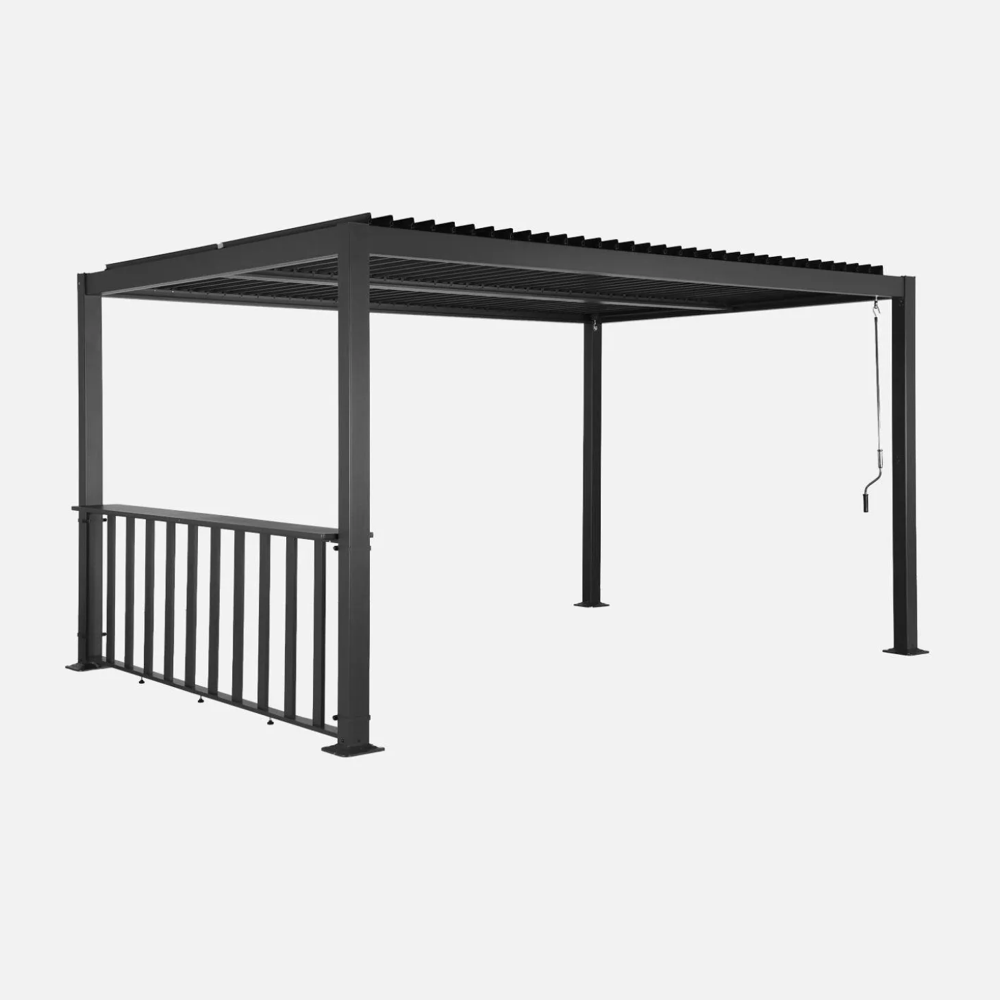 Pergola met lamellendak 3x3m met bar 3m