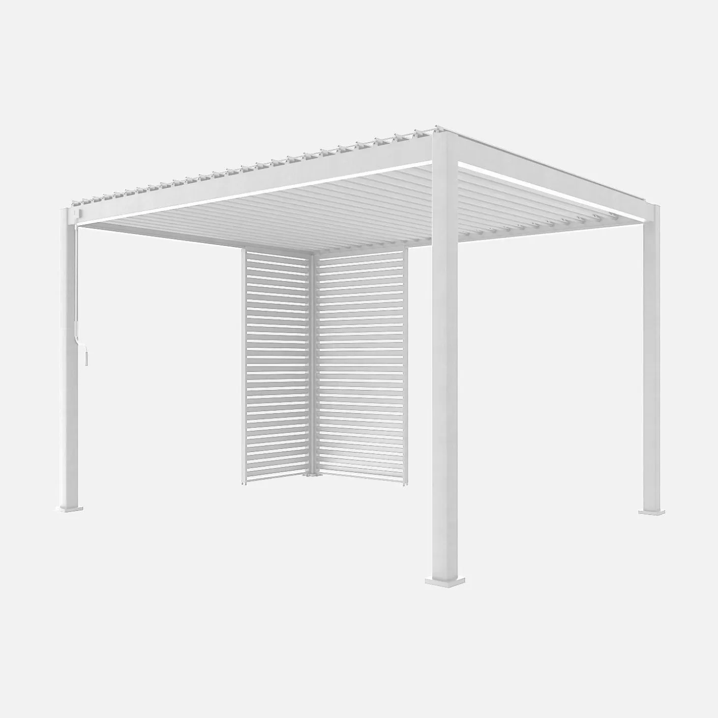 Pergola met lamellendak 4x3m met lamellenwand 100cm en 130cm