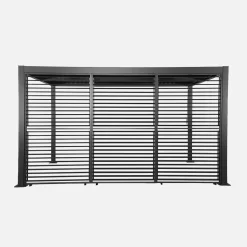 Pergola met lamellendak 4x3m met 3 verstelbare lamellenwanden 130cm